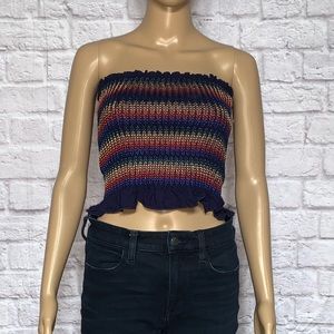 Smocked Rainbow Bandeau Top